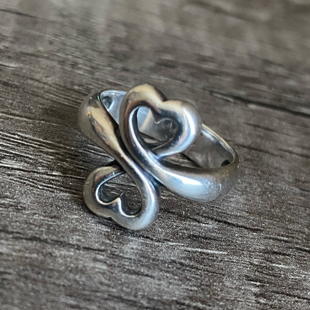 Retired James Avery Double Heart Ring